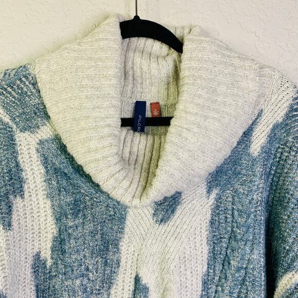 PILCRO ANTHROPOLOGIE SPOTTED‎ TURTLE COWL NECK OVERSIZED KNIT RIBBED NWT - Picture 4 of 14